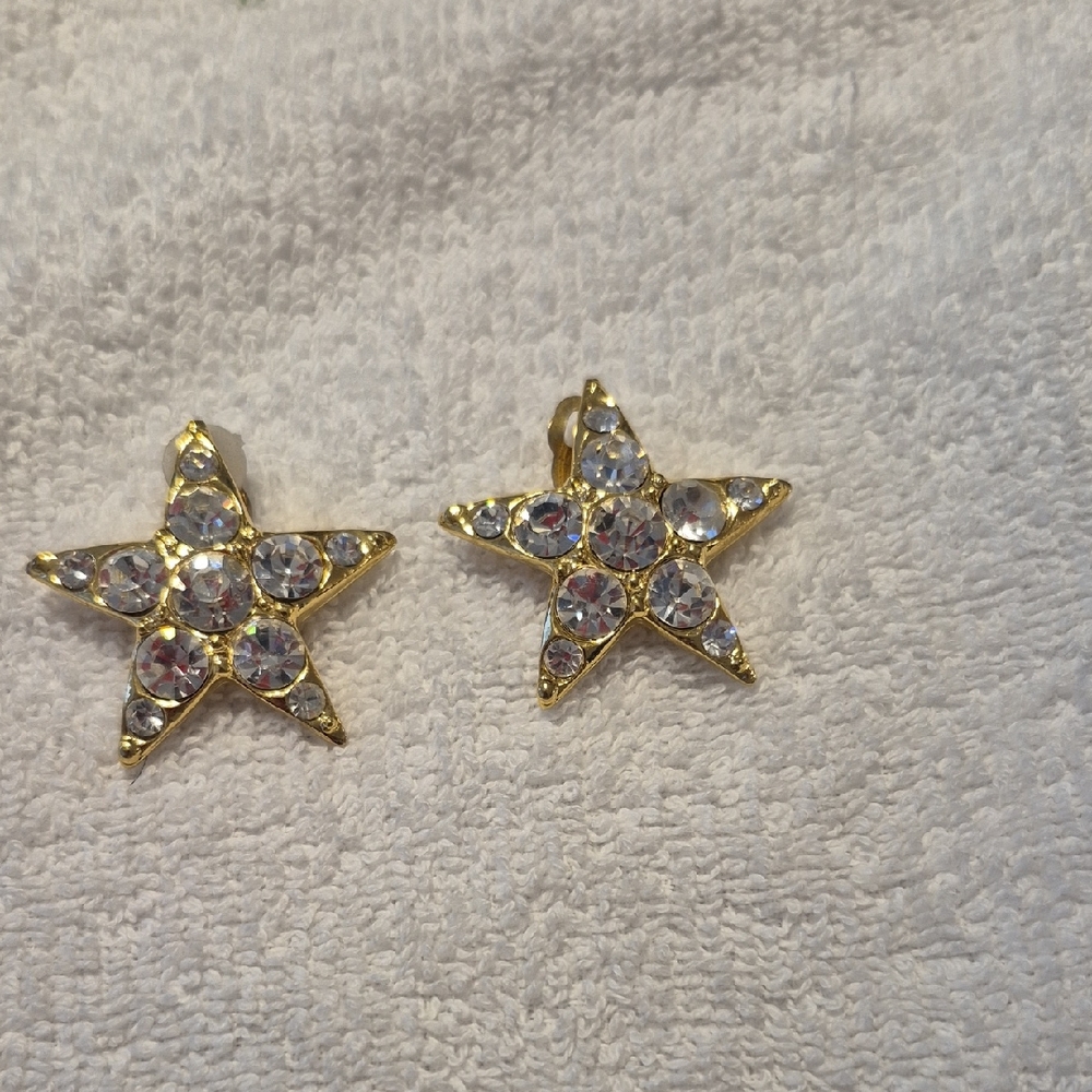 Gold Star Crystal Earrings